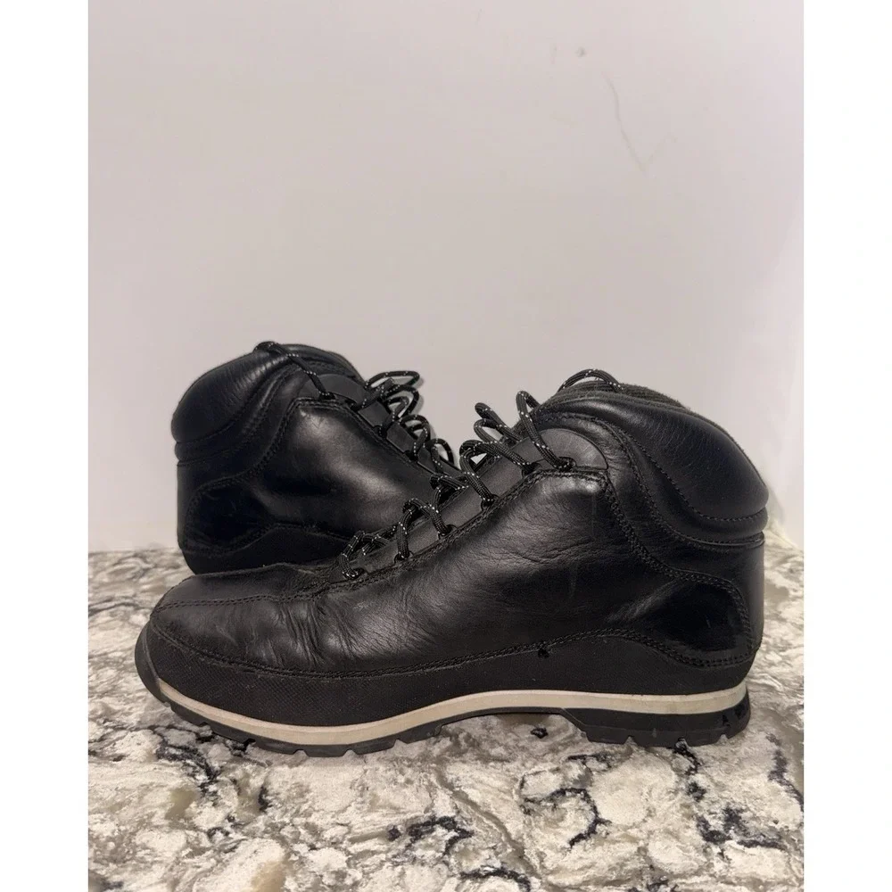Timberland Men's Sz 12 Black Leather Comfort Hiking Ankle Lace Up Boots